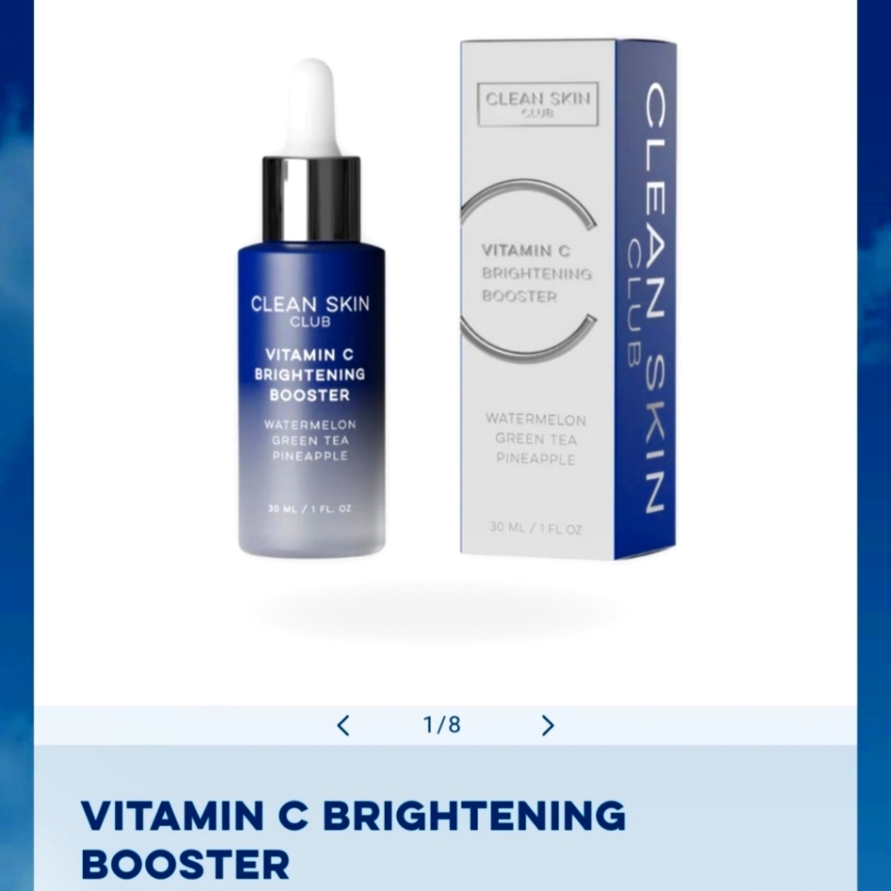 Clean Skin Club Vitamin C Brightening Booster Watermelon Green Tea Pineapple